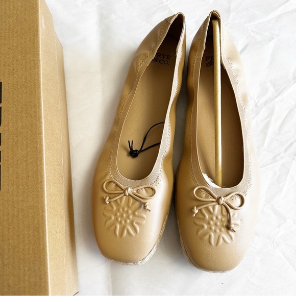 Frye &Co Womens Espadrille Ballet Flats Slip On Tan Beige New Neutral Minimalist - Picture 3 of 11